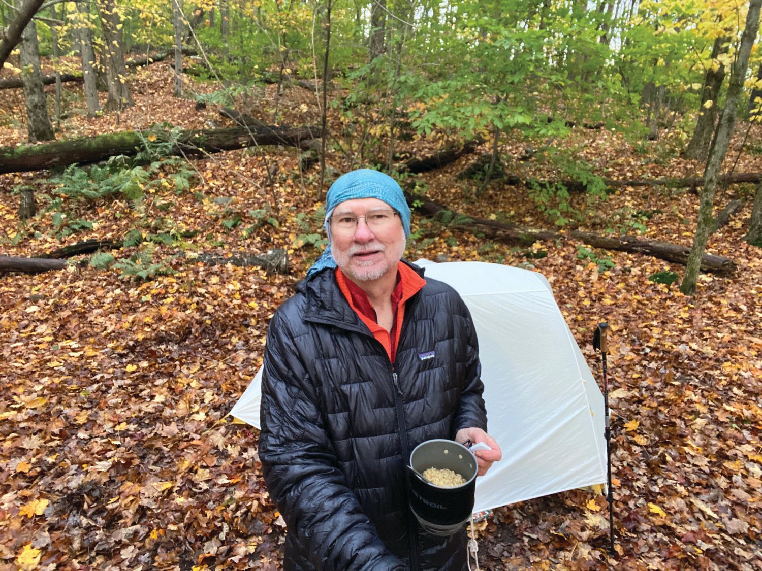 Boblitt at his campsite on a previous hike.